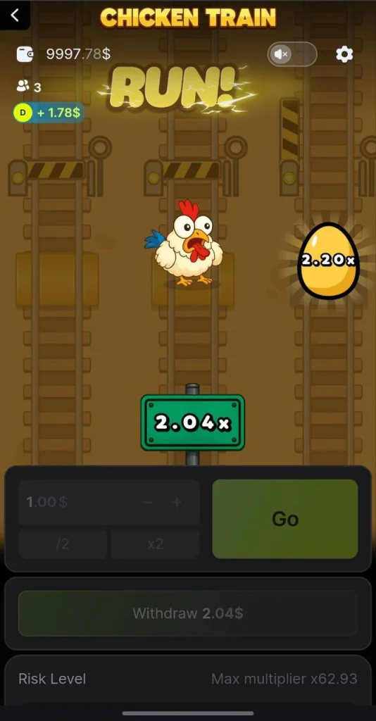 Chicken train mobile bonus run.